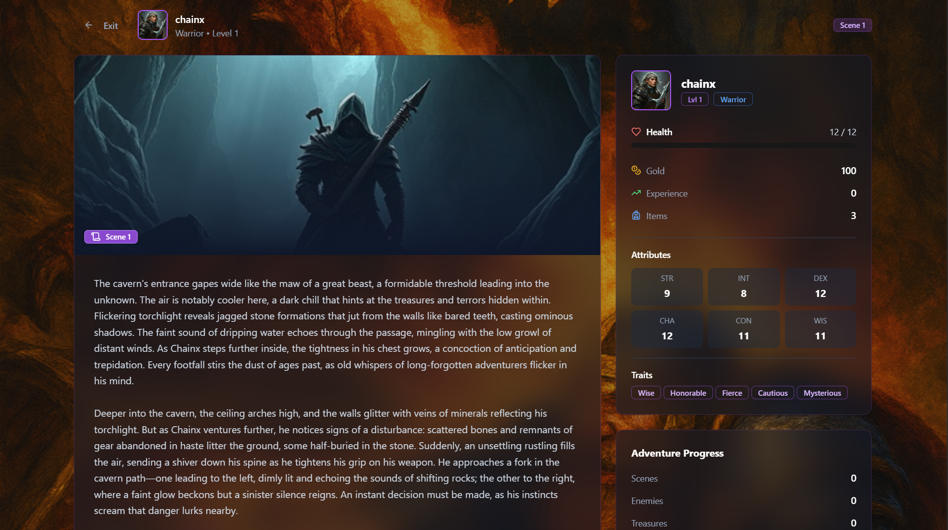 Rogue Story interface preview